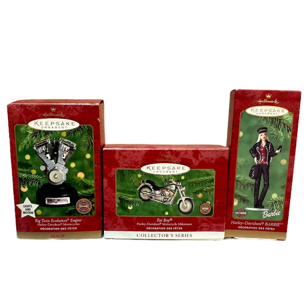 Vintage Harley Davidson Hallmark Keepsake Lot of 3